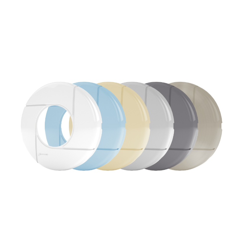 Enjoliveur prise balai rond - gris clair   Pour projecteur tubulaire