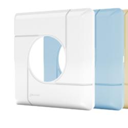 Enjoliveur prise balai carré - bleu clair    Pour projecteur tubulaire