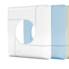 Enjoliveur prise balai carré - bleu clair    Pour projecteur tubulaire